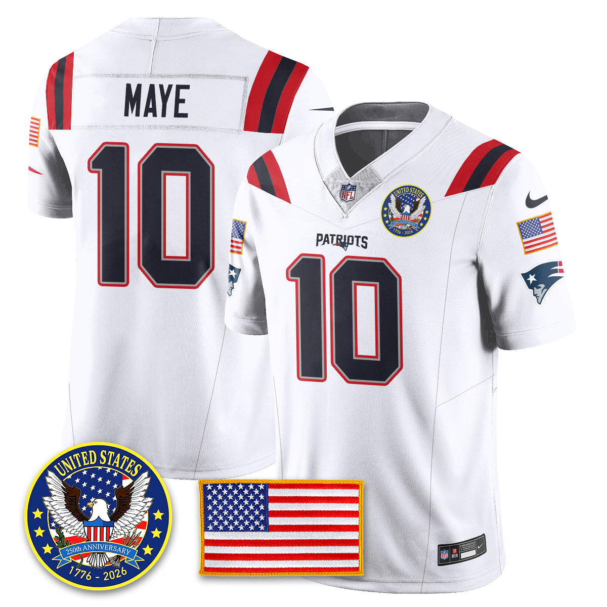 NE "United States 250th Anniversary Patch" Vapor Limited Jersey - All Stitched