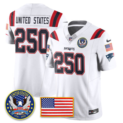 NE "United States 250th Anniversary Patch" Vapor Limited Jersey - All Stitched