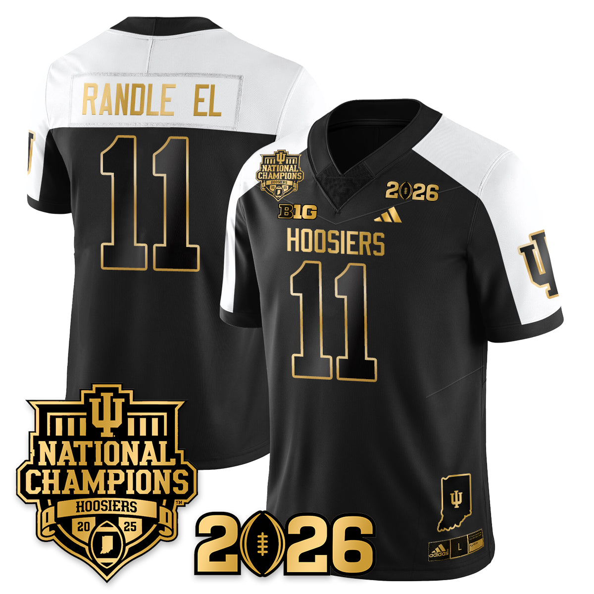 Indiana H Vapor Limited Football Gold Jersey - 2025 National Champions - All Stitched