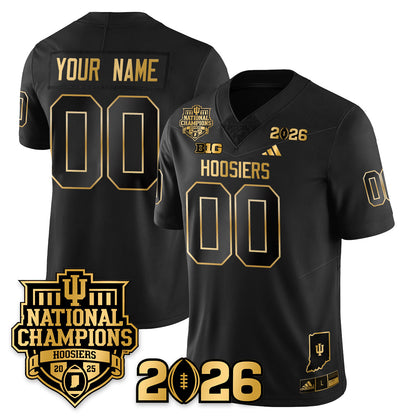 Custom Indiana H Vapor Limited Football Gold Jersey - 2025 National Champions - All Stitched