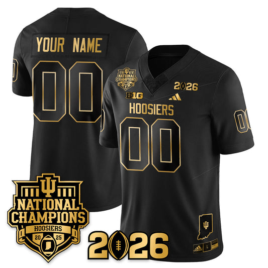 Custom Indiana H Vapor Limited Football Gold Jersey - 2025 National Champions - Stitched