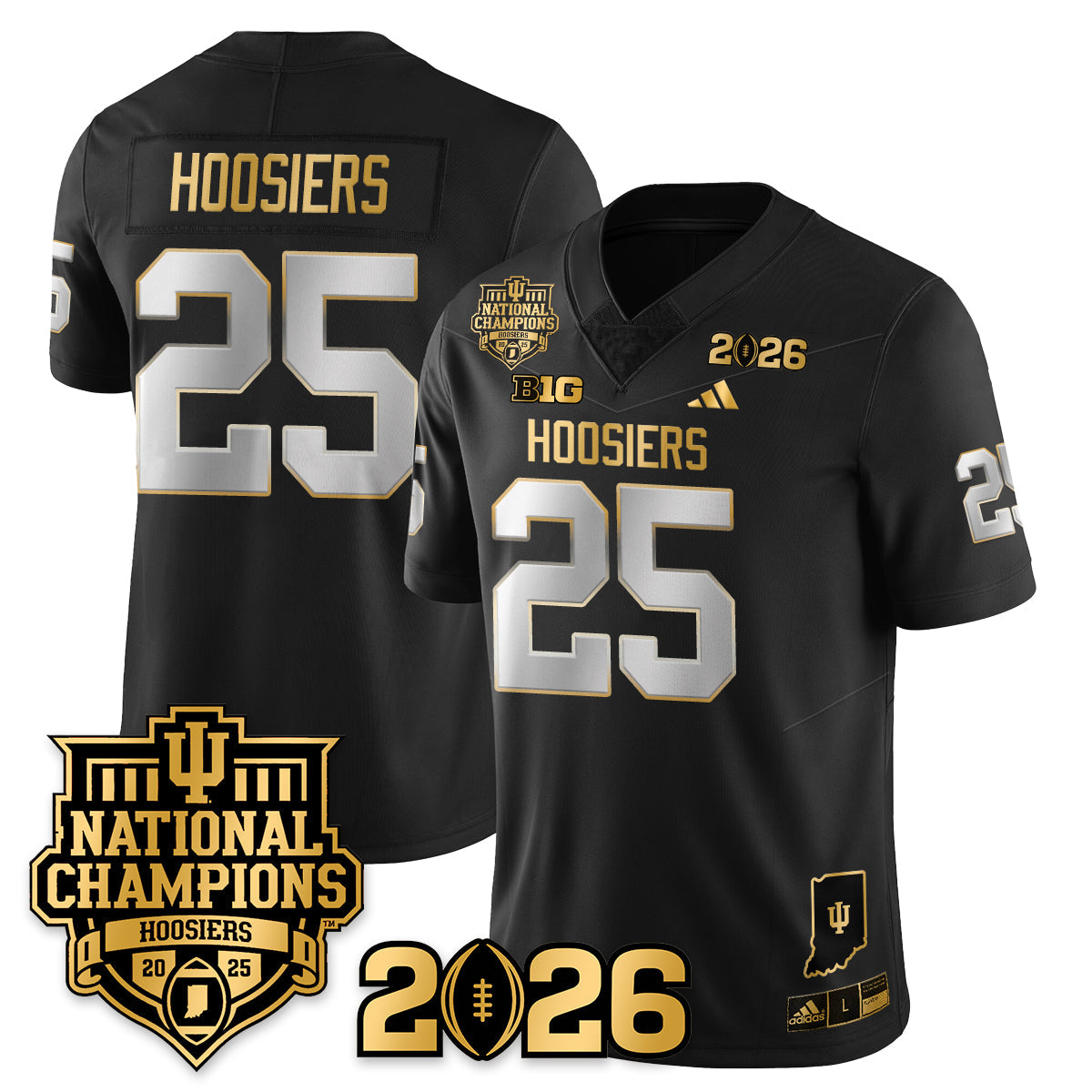 Indiana H Vapor Limited Football Gold Jersey - 2025 National Champions - All Stitched