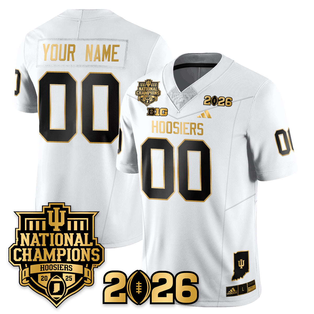 Indiana H Vapor Limited Football Gold Jersey - 2025 National Champions - All Stitched