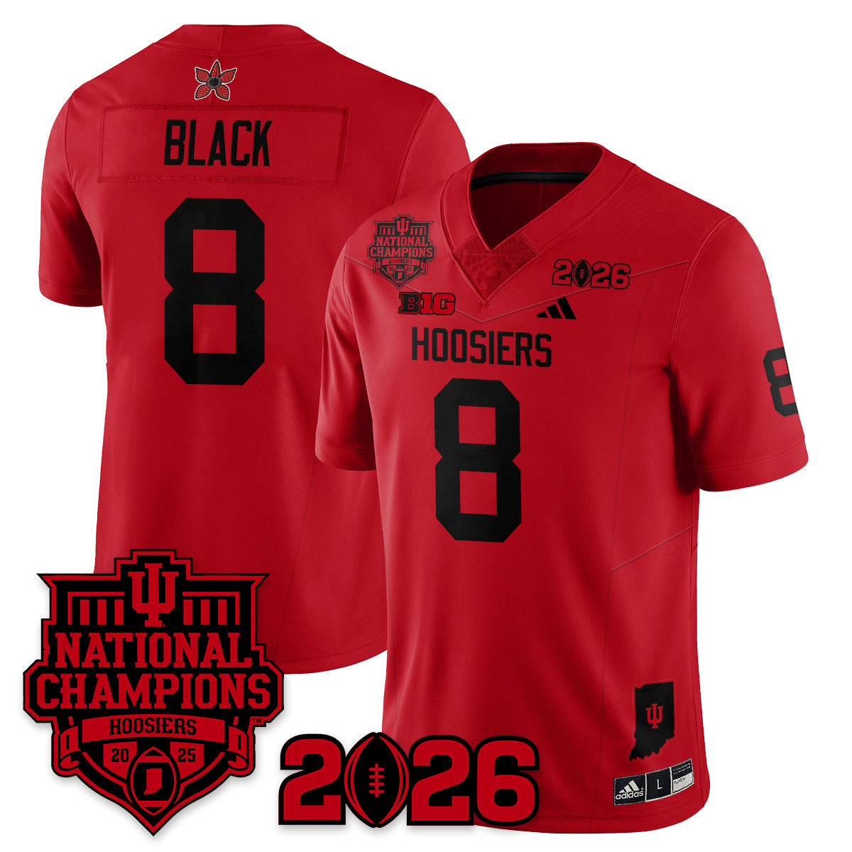 Indiana H Stranger Things Vapor Limited Football Jersey - 2025 National Champions - All Stitched