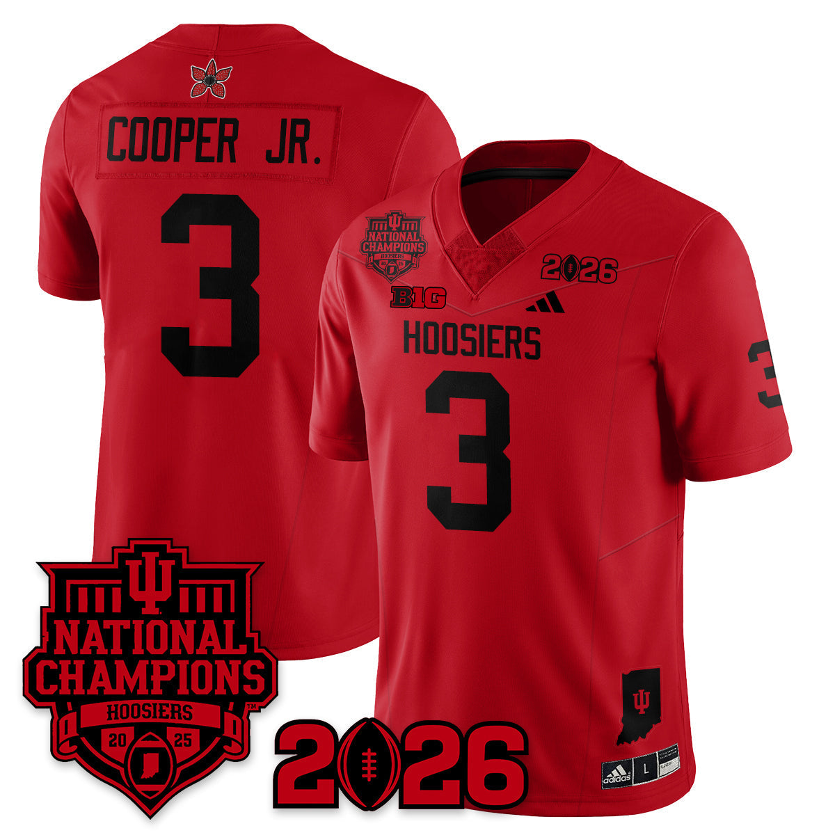 Indiana H Stranger Things Vapor Limited Football Jersey - 2025 National Champions - All Stitched