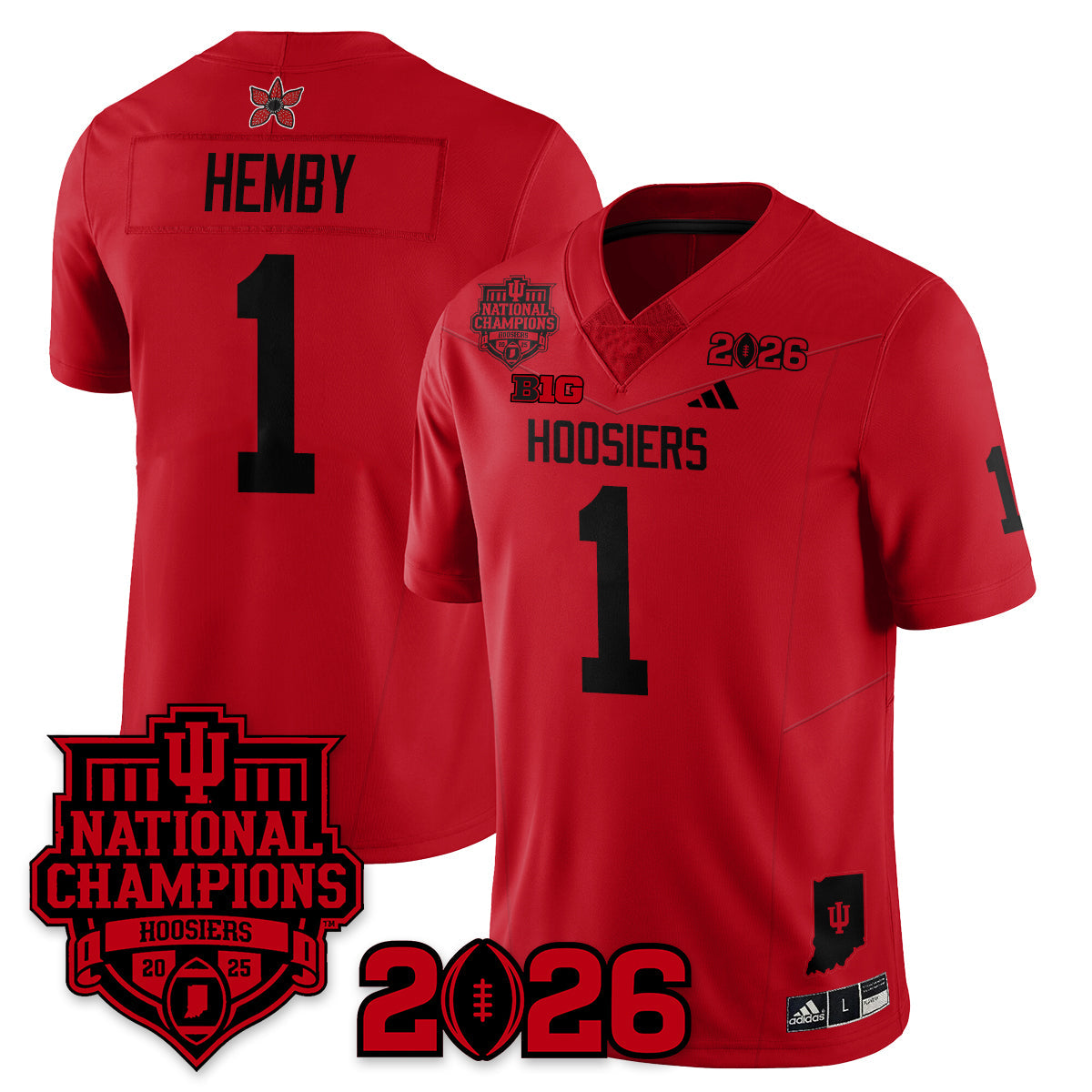 Indiana H Stranger Things Vapor Limited Football Jersey - 2025 National Champions - All Stitched