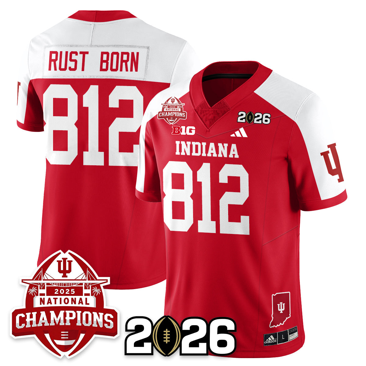 Indiana H Vapor Limited Football Jersey V2 - 2025 National Champions - All Stitched
