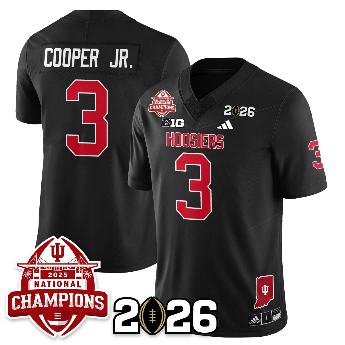 Indiana H Vapor Limited Football Jersey V2 - 2025 National Champions - All Stitched