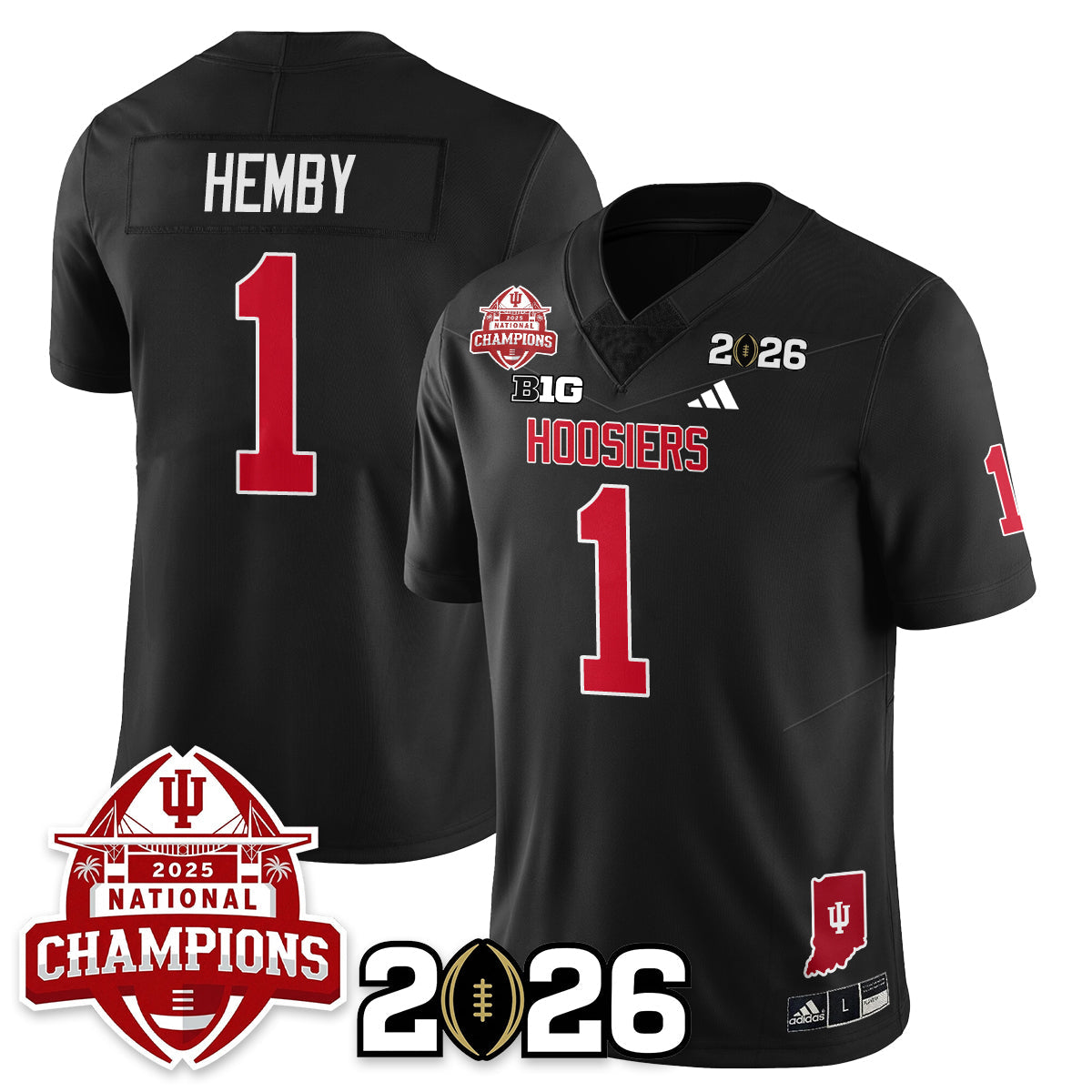 Indiana H Vapor Limited Football Jersey V2 - 2025 National Champions - All Stitched