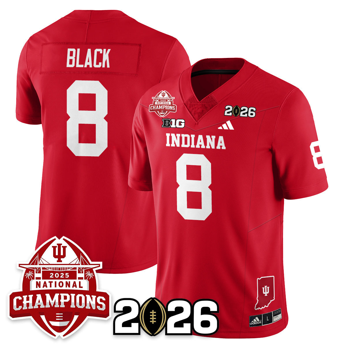 Indiana H Vapor Limited Football Jersey V2 - 2025 National Champions - All Stitched