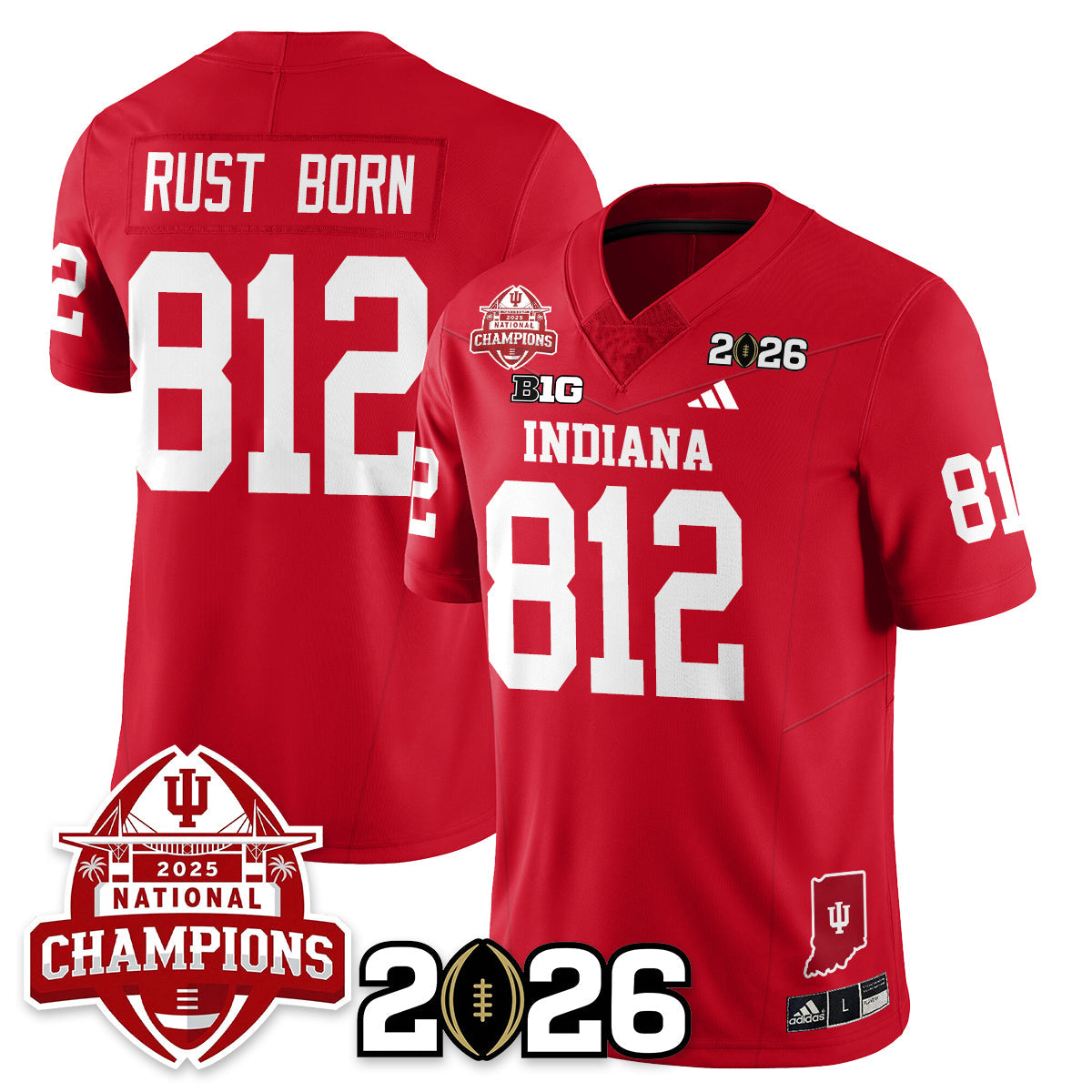 Indiana H Vapor Limited Football Jersey V2 - 2025 National Champions - All Stitched