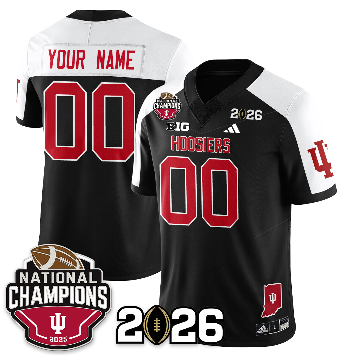 Custom Indiana H Vapor Limited Football Jersey V3 - 2025 National Champions - All Stitched