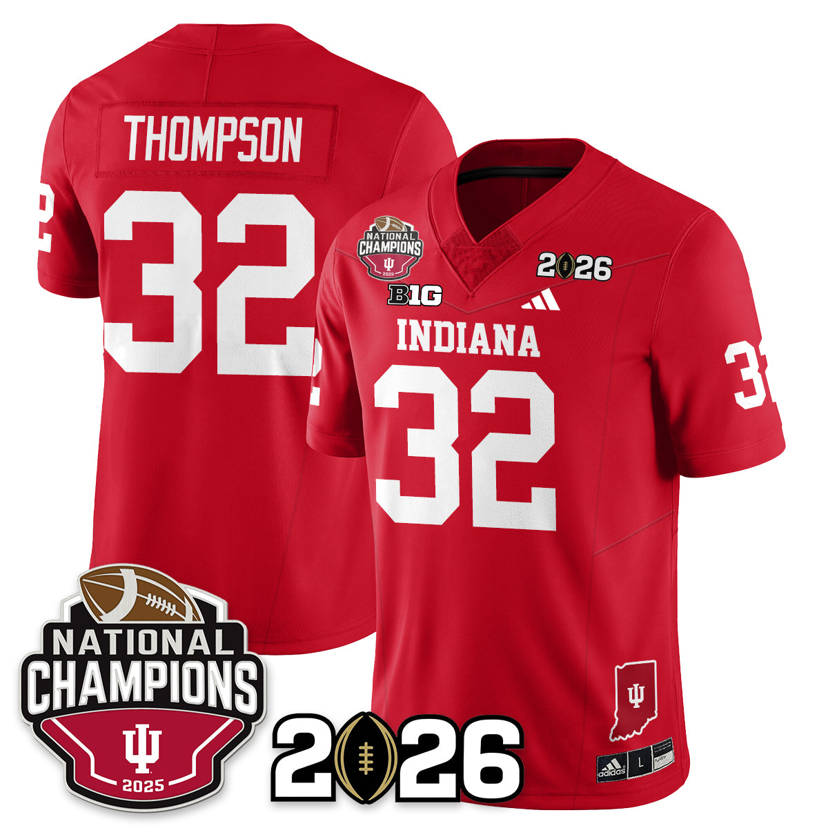 Indiana H Vapor Limited Football Jersey V3 - 2025 National Champions - All Stitched