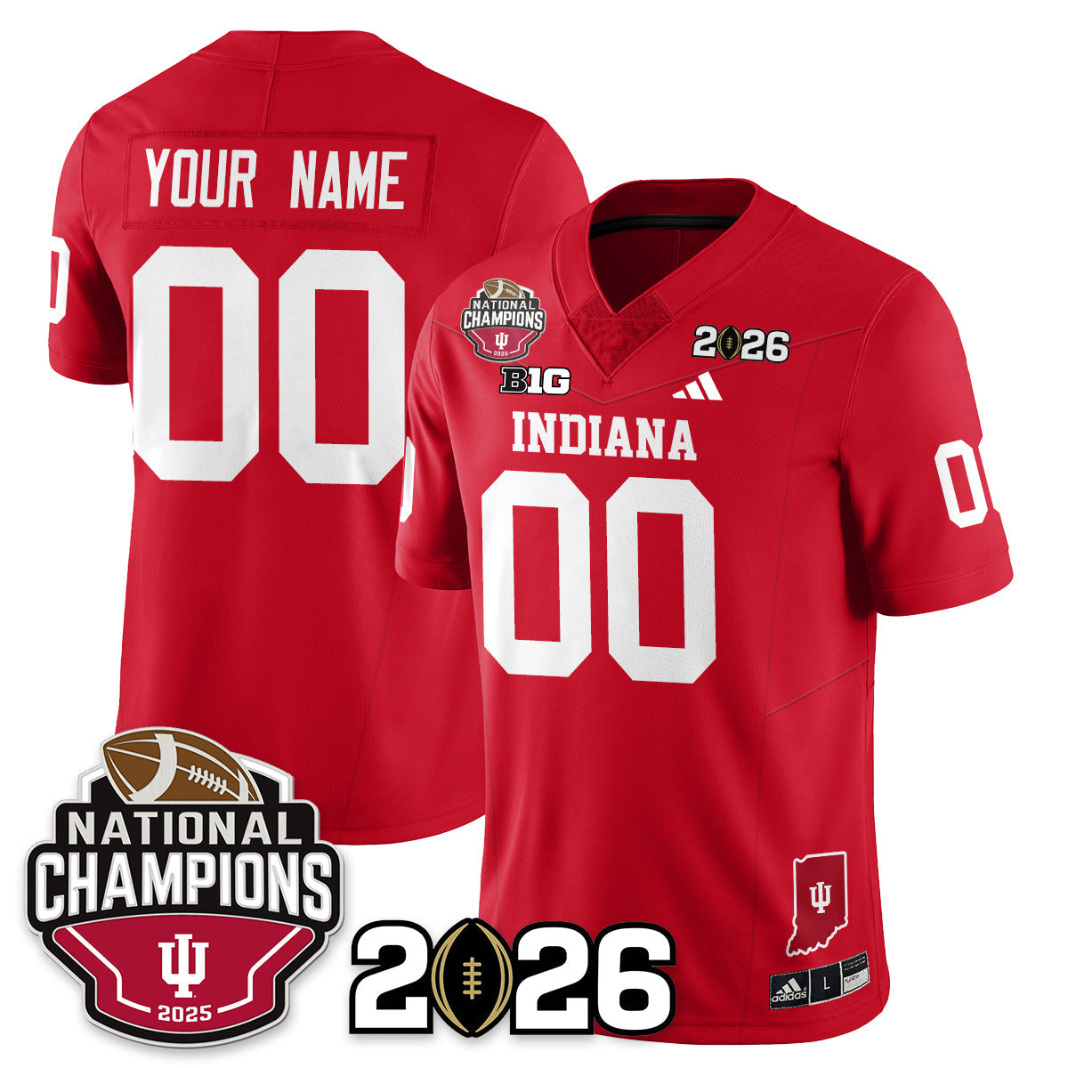 Custom Indiana H Vapor Limited Football Jersey V3 - 2025 National Champions - All Stitched