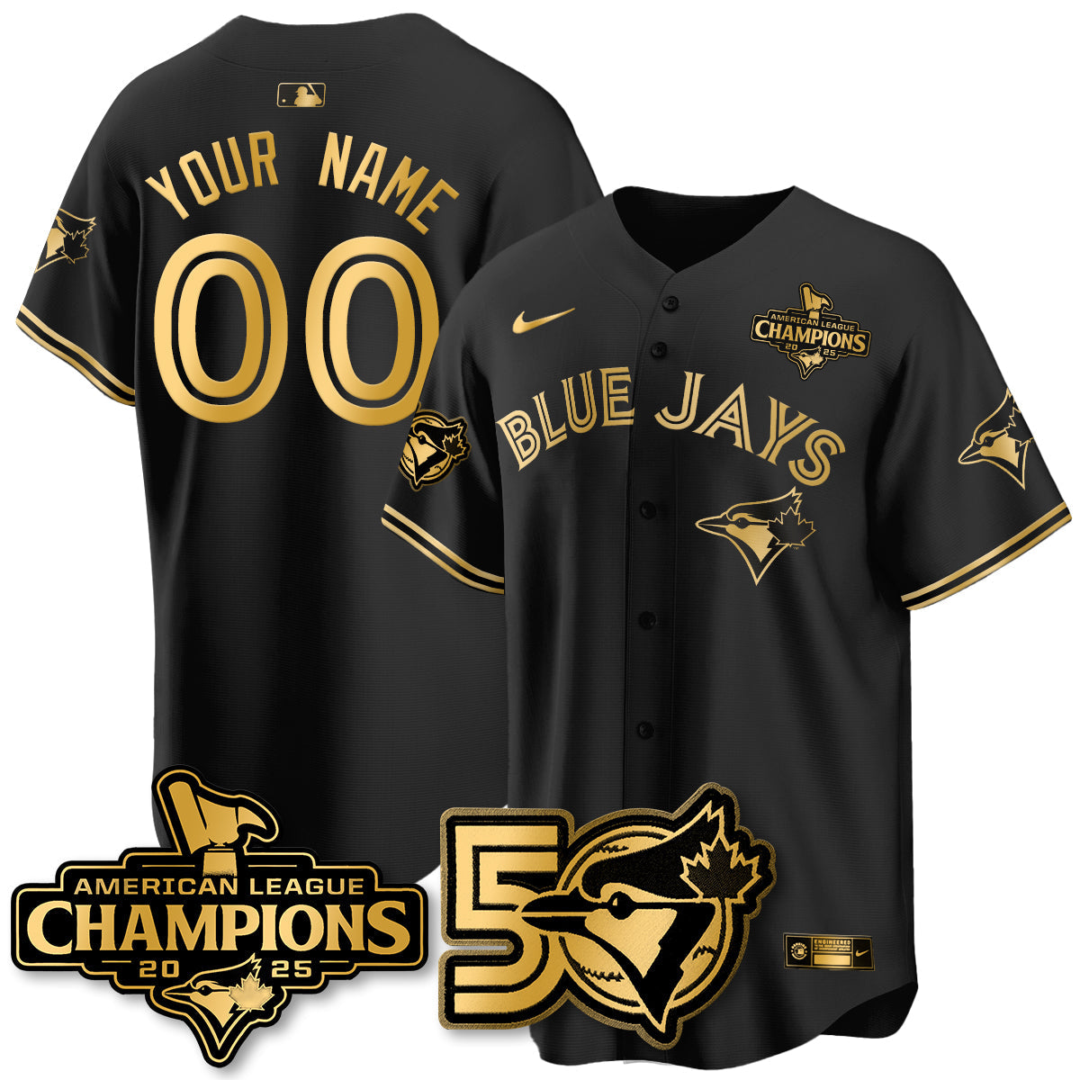 Custom TBJ 2025 American League Champions Vapor Limited Jersey - 50th Season - All Stitched
