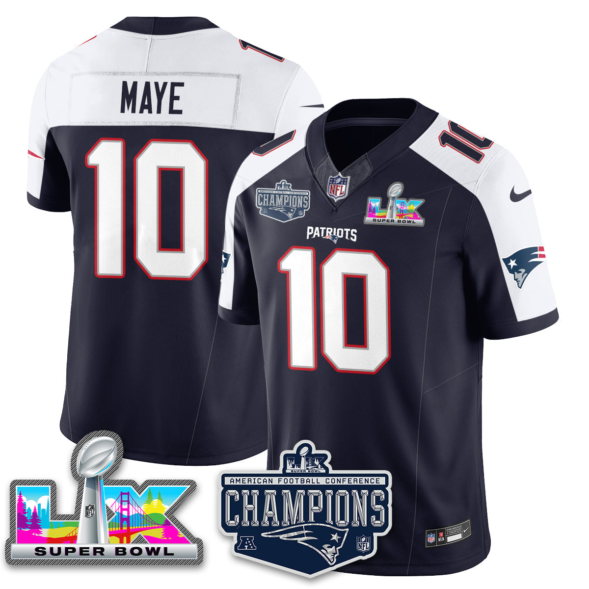 NE 2025 AFC Champions Vapor Limited Jersey - All Stitched