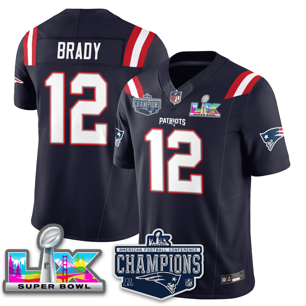 NE 2025 AFC Champions Vapor Limited Jersey - All Stitched