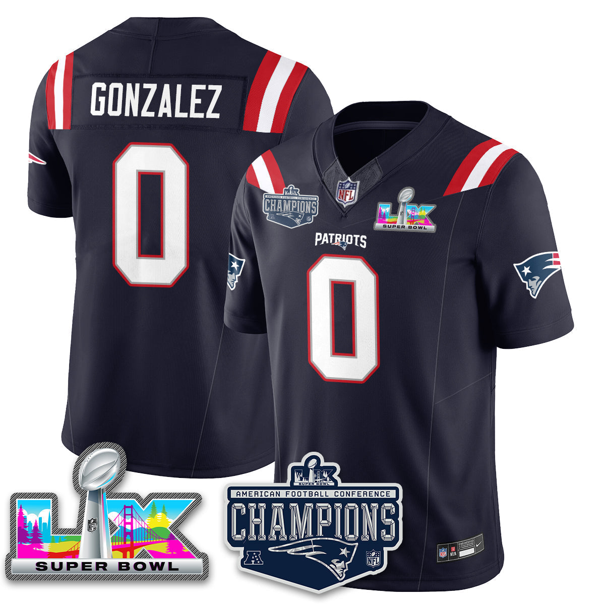 NE 2025 AFC Champions Vapor Limited Jersey - All Stitched