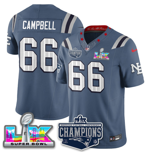 Men' NE 2025 Vapor Jersey - AFC Champions Limited Patch - All Stitched n15