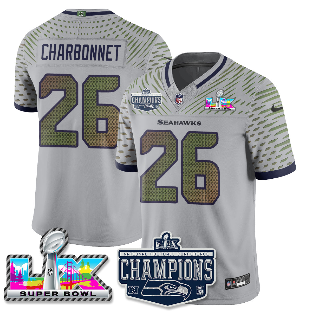 SEA 2025 NFC Champions Vapor Limited Jersey - All Stitched