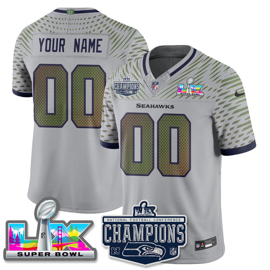 SEA 2025 NFC Champions Vapor Limited Custom Jersey - Stitched