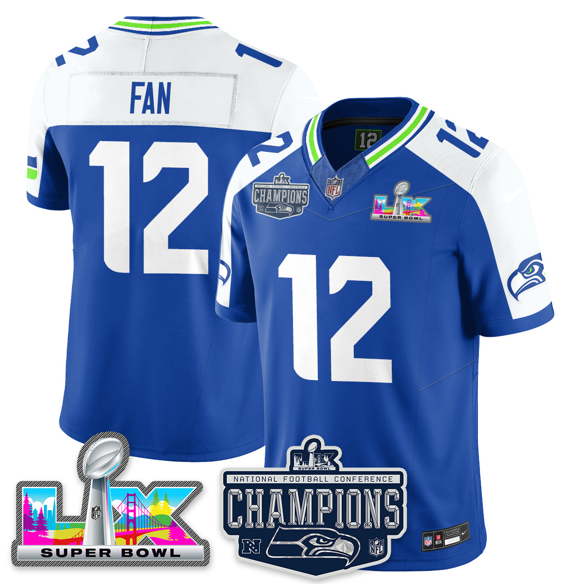 SEA 2025 NFC Champions Vapor Limited Jersey - All Stitched