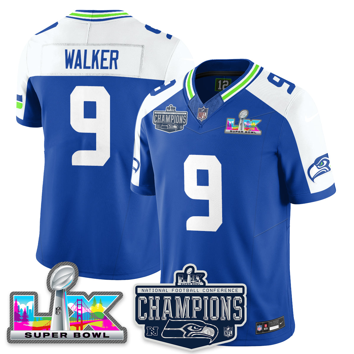 SEA 2025 NFC Champions Vapor Limited Jersey - All Stitched