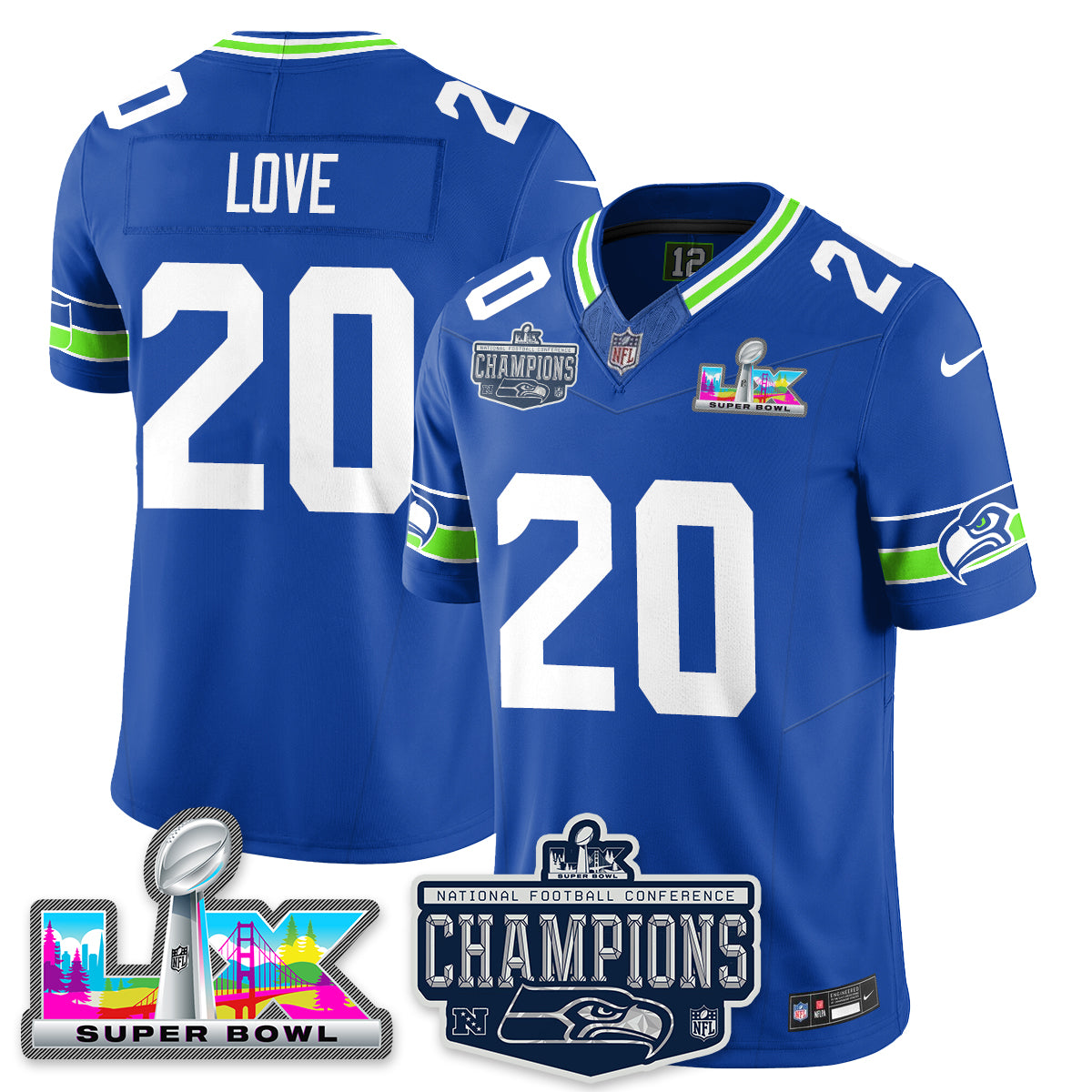 SEA 2025 NFC Champions Vapor Limited Jersey - All Stitched