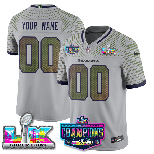Custom SEA 2025 Vapor Limited Jersey - NFC Champions Limited Patch - Stitched