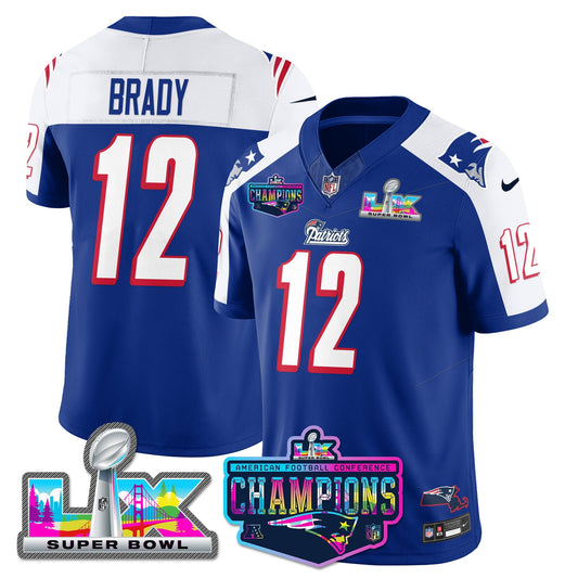 NE 1996 Throwback Limited Vapor Jersey - 2025 AFC Champions Limited Patch - Stitched