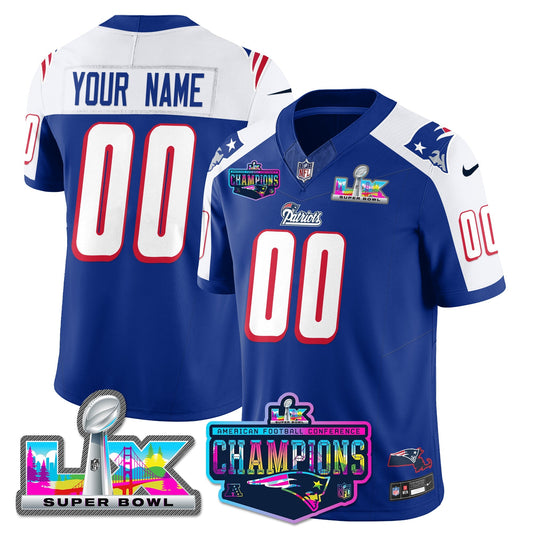 Custom NE 1996 Throwback Limited Vapor Jersey - 2025 AFC Champions Limited Patch - Stitched
