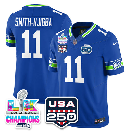 SEA S.Bowl LX & 50th Patch Champions Vapor Limited Jersey - Stitched -DMQ