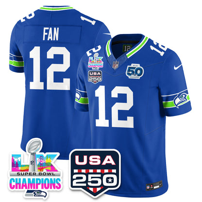 SEA SBLX Champs & US 250th Patch Vapor Limited Jersey - All Stitched