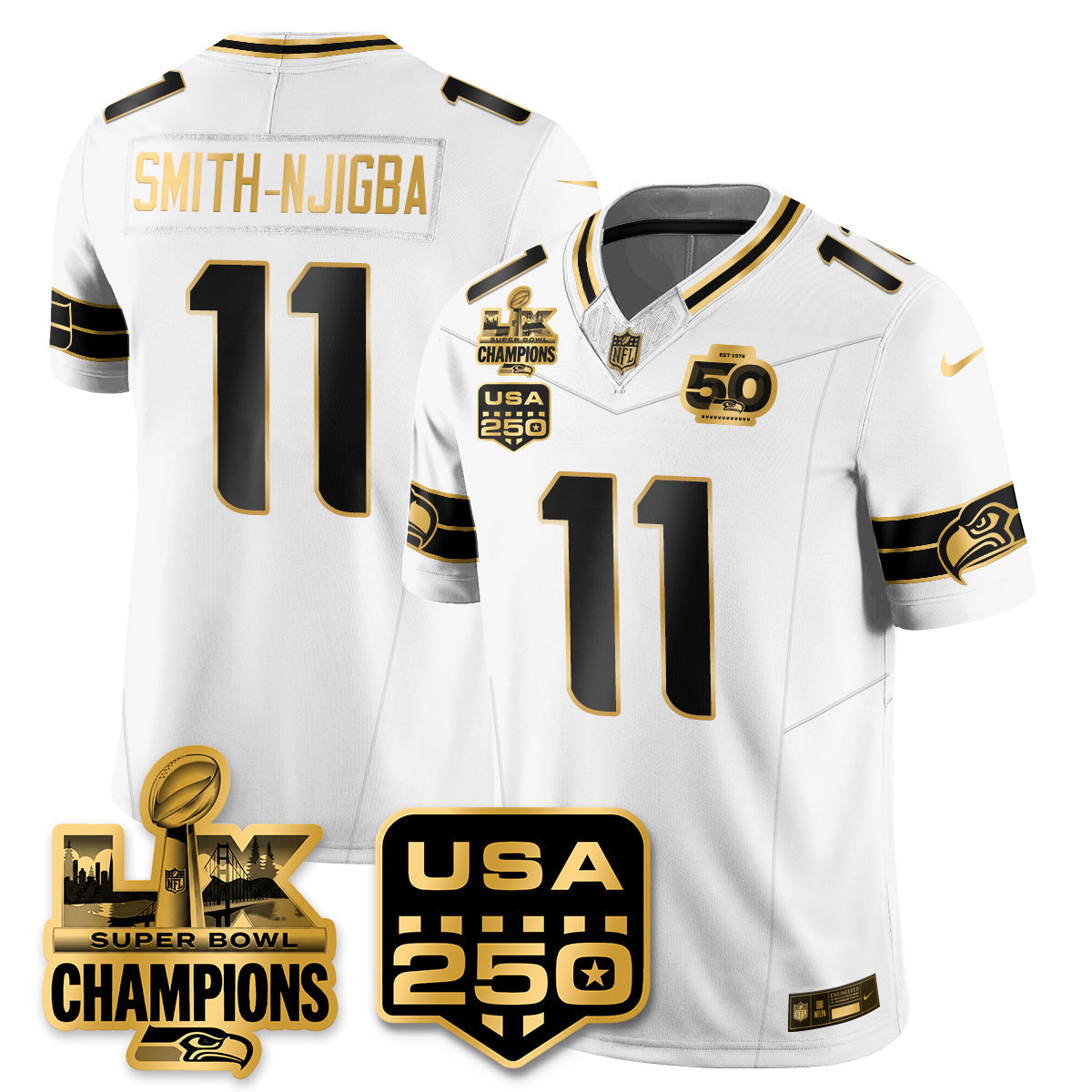 SEA Super Bowl LX Champions Jersey - All Stitched N1