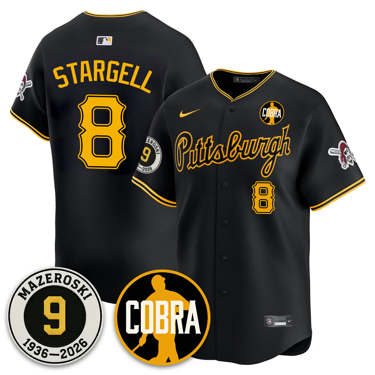 PIT Memories Vapor Limited Jersey - Bill Mazeroski Patch - All Stitched
