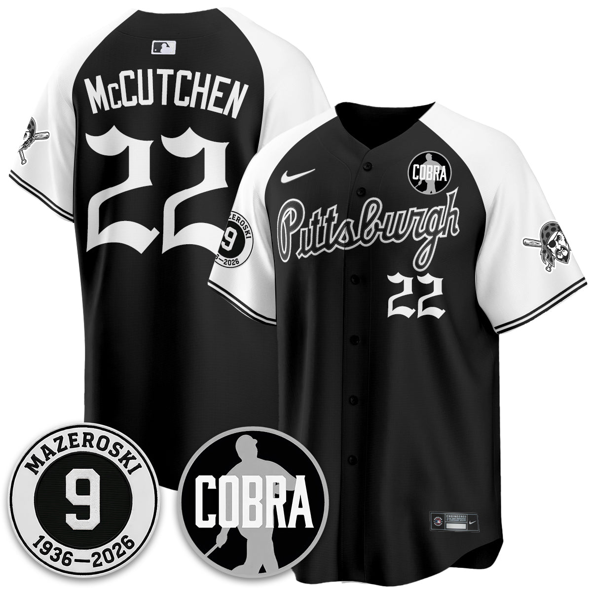 PIT Memories Vapor Limited Gothic Jersey - Bill Mazeroski Patch - All Stitched