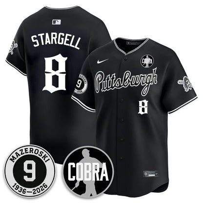 PIT Memories Vapor Limited Gothic Jersey - Bill Mazeroski Patch - All Stitched