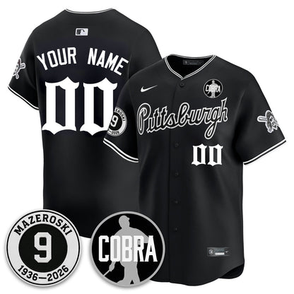 PIT Memories Vapor Limited Gothic Custom Jersey - Bill Mazeroski Patch - All Stitched