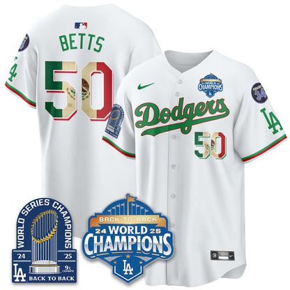 LAD Black Flag Mexico World Series Champions Jersey - 9x Champs - All Stitched