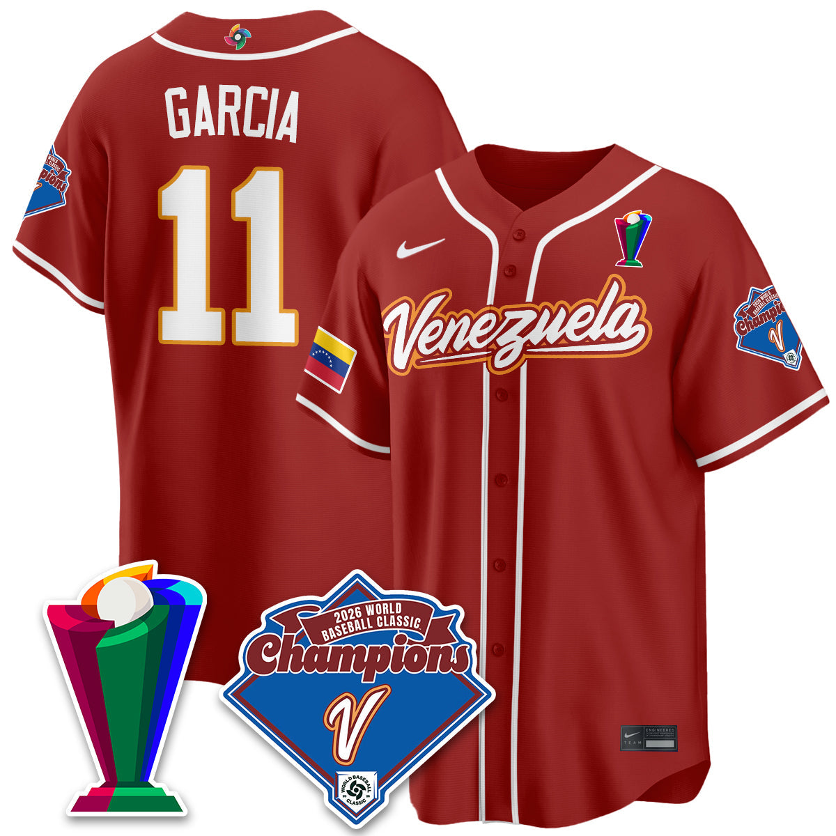 Venezuela Baseball 2026 World Baseball Classic Champions Limited Jersey - All Stitched