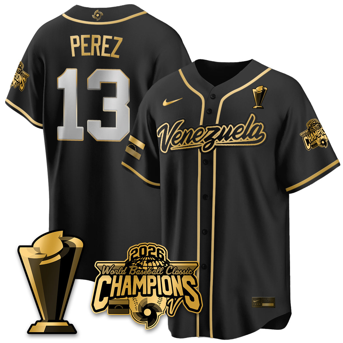 Venezuela Baseball 2026 World Baseball Classic Champions Limited Jersey V2 - All Stitched