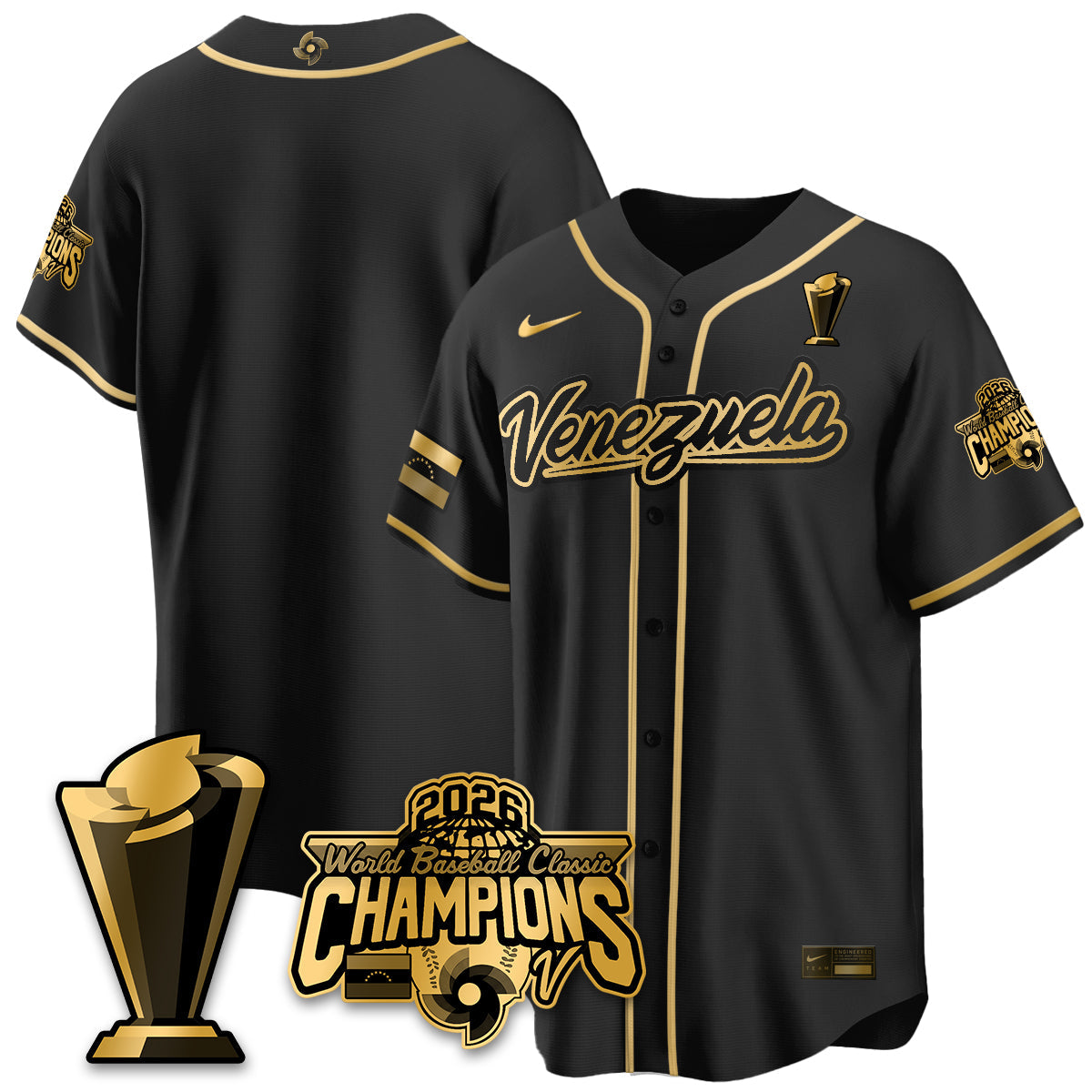 Venezuela Baseball 2026 World Baseball Classic Champions Limited Jersey V2 - All Stitched