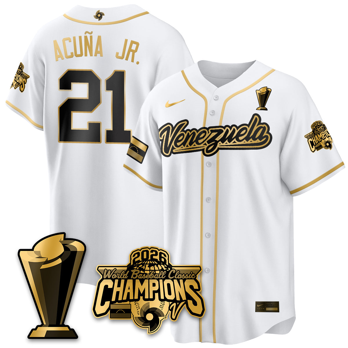 Venezuela Baseball 2026 World Baseball Classic Champions Limited Jersey V2 - All Stitched