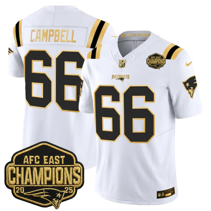 NE 2025 AFC East Champions Gold Vapor Limited Jersey - All Stitched