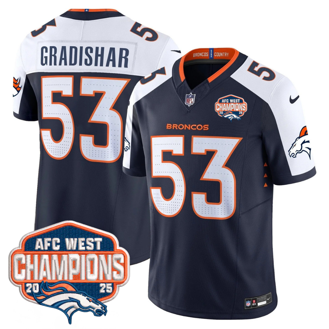 DEN AFC West Champions Patch Vapor Limited Jersey V2 - All Stitched