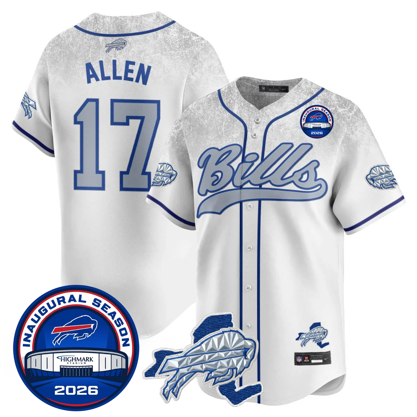 BUF 2025 Inaugural Season Patch Vapor Baseball Jersey - Stitched