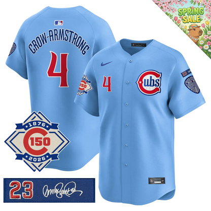 CHC 150th Anniversary & 'Ryne Sandberg Tribute' Patch Vapor Premier Limited Gold Jersey - All Stitched