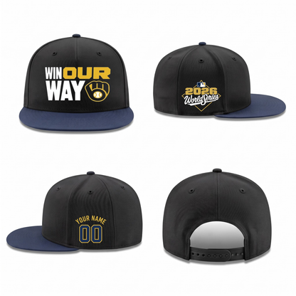 MIL Win Our Way Personalized Snapback Cap - Printed