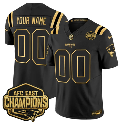 NE 2025 AFC East Champions Gold Vapor Limited Jersey - All Stitched
