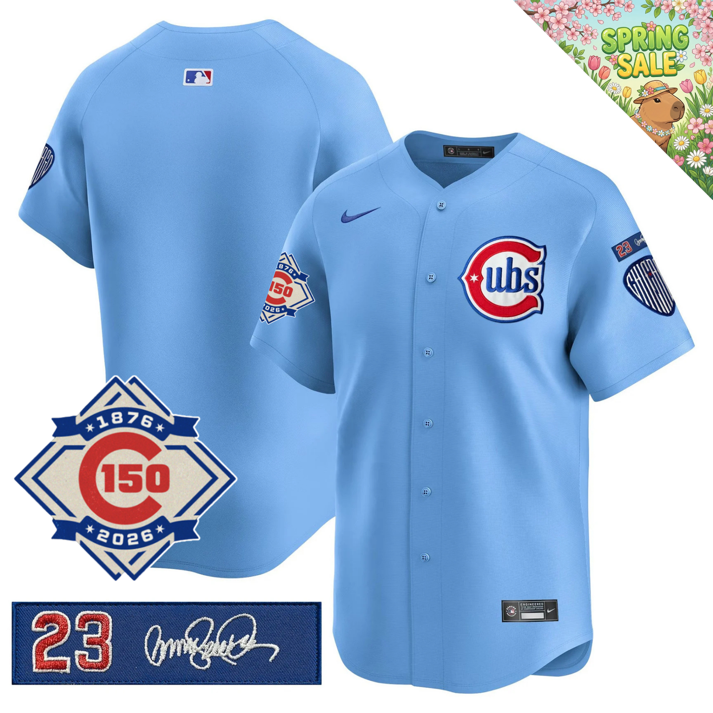 CHC 150th Anniversary & 'Ryne Sandberg Tribute' Patch Vapor Premier Limited Gold Jersey - All Stitched